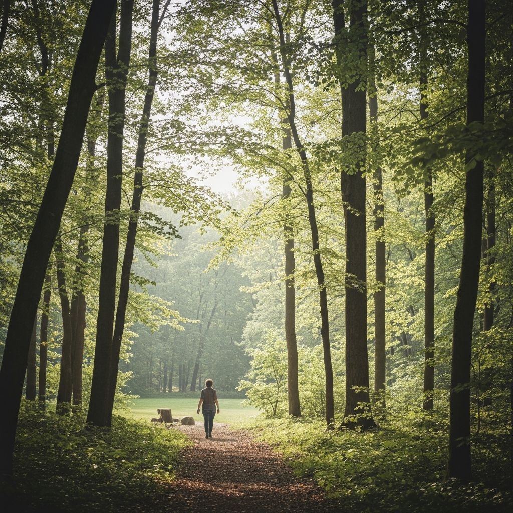 Calm natural forest landscape
